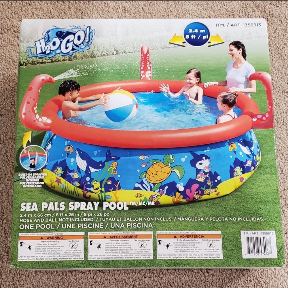 H2O Go Sea Pals Spray Pool 8ft x 26”